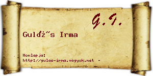 Gulás Irma névjegykártya